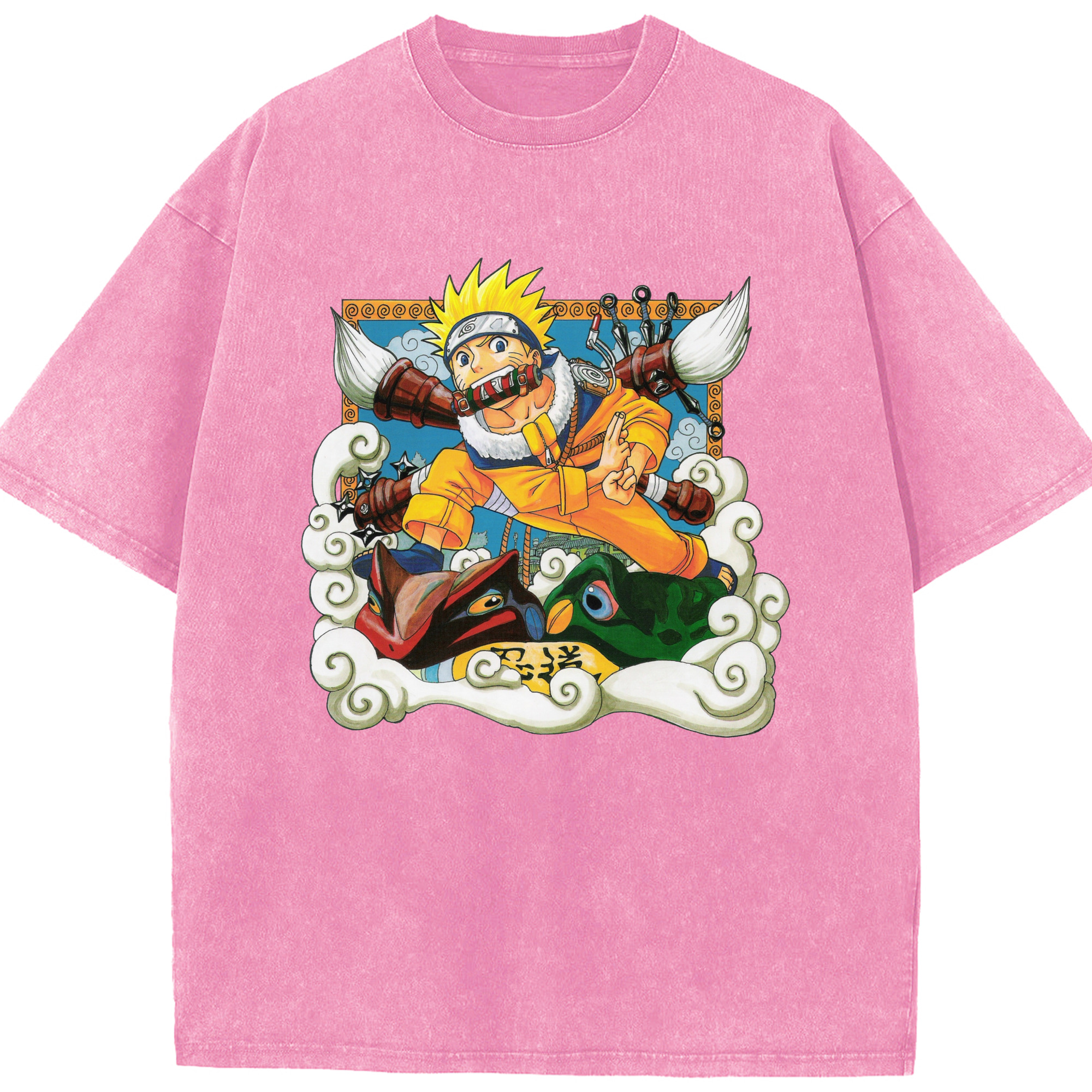 （画像用） NARUTO -ナルト- うずまき ナルト Uzumaki Naruto 綿100% ヴィンテージ風 半袖Tシャツ（フロントプリント）